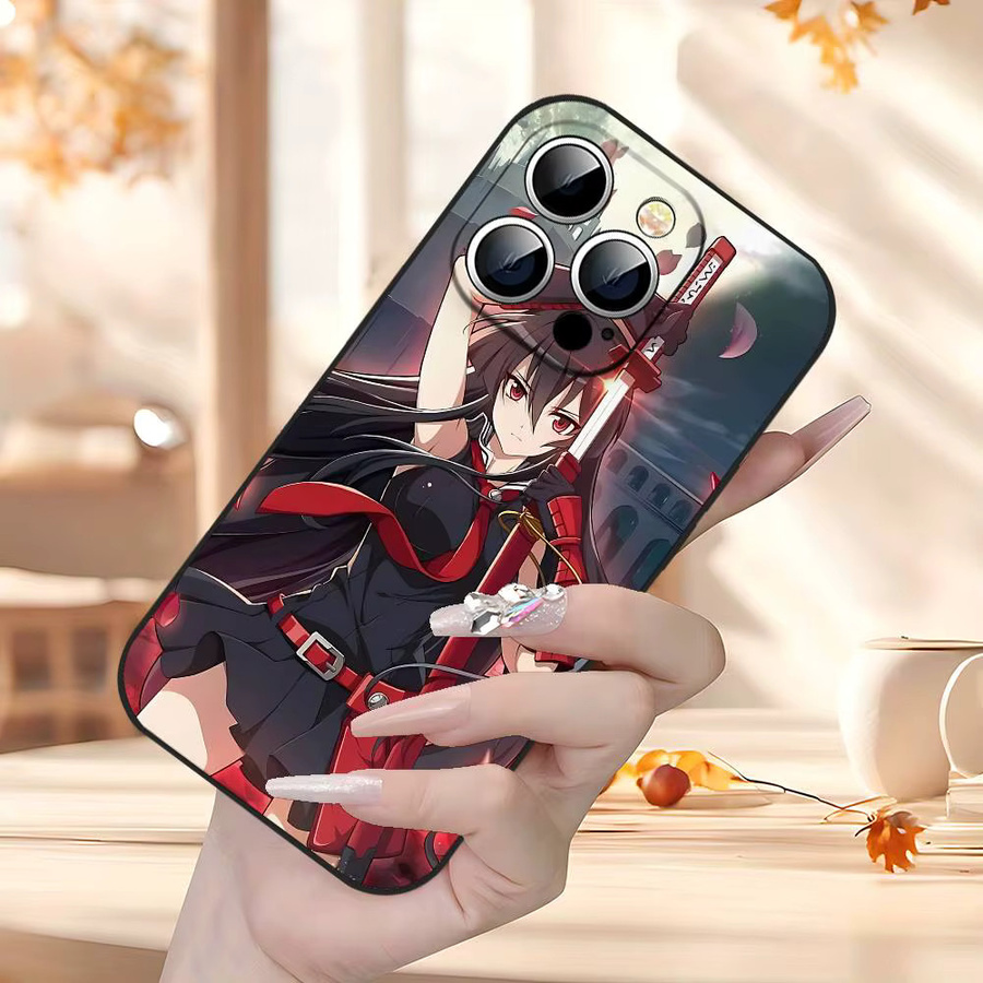 Akame Ga Kill Funda Handyhülle Schwarz für iPhone 17 16 15 14 13 11 Pro Max Plus X XR XS Max 13 Mini - Bild 6