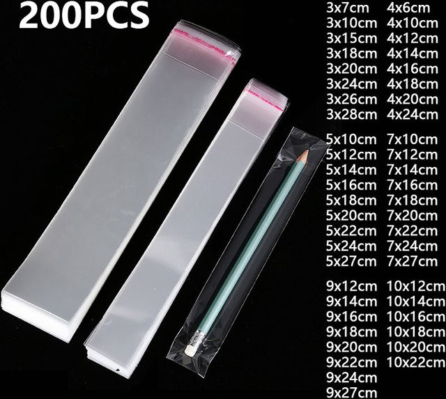 Transparente selbstklebende Poly-Plastiktüten aus Cellophan für Schmuck, Geschenke, Kekse und Süßigkeiten - Bild 1