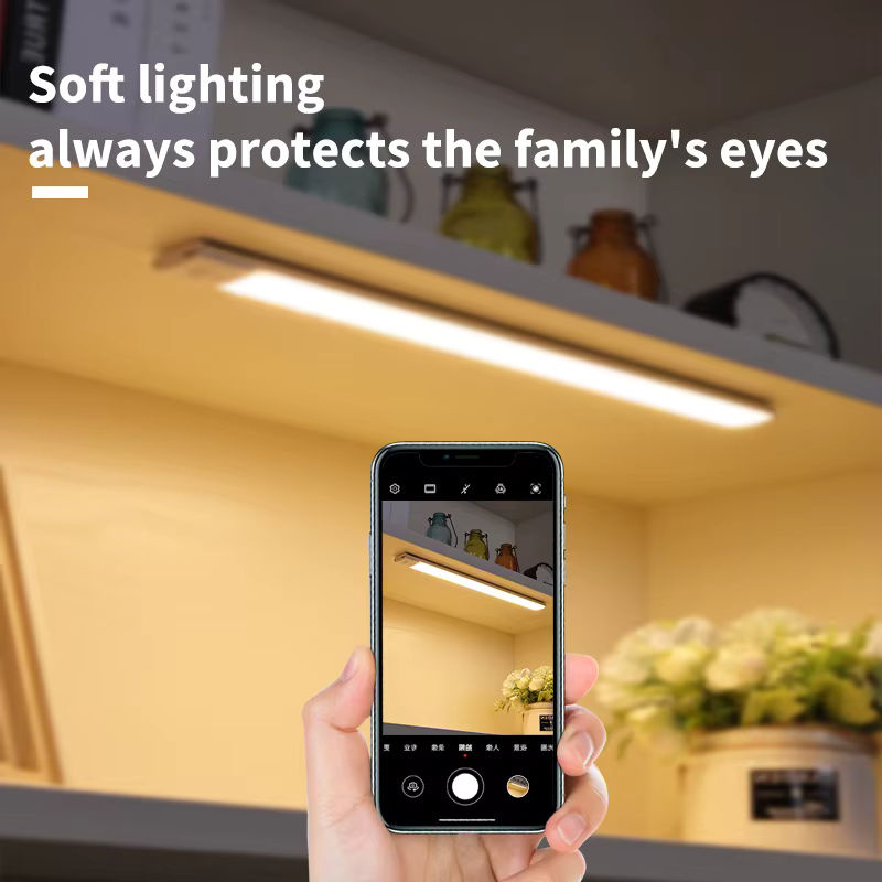 Pzsunly LED Schrankbeleuchtung mit Bewegungssensor, USB aufladbar, 3 Lichtfarben, Weiß - Bild 2