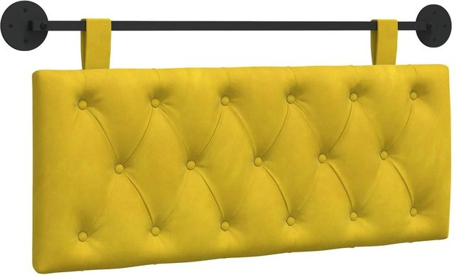 vidaXL Wandmontiertes Polsterpaneel aus Samt in Gelb, B/H/T: 110 x 55 x 7 cm - Bild 1