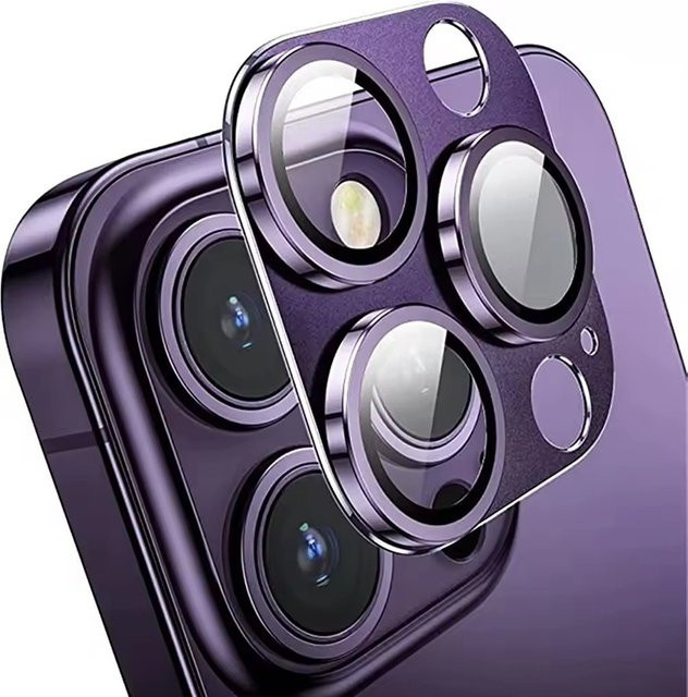 BRYNTHORX Metall-Kameraschutz für iPhone 16 15 14 Pro Max und Plus mit gehärtetem Glas in Schwarz - Bild 1