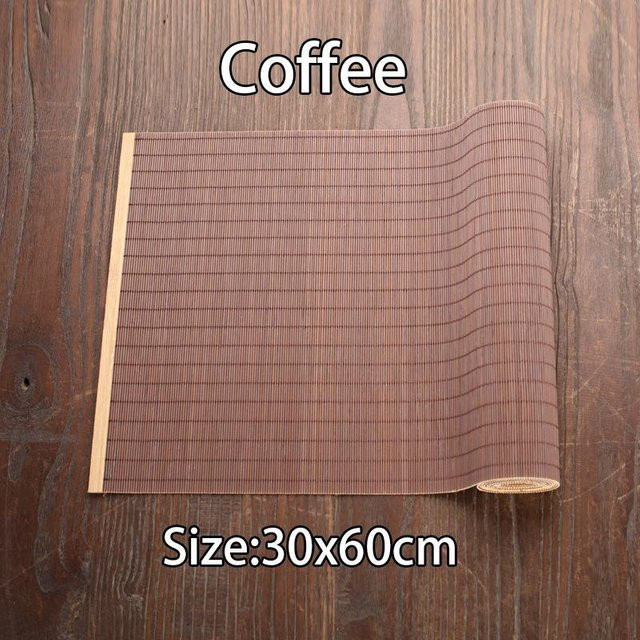 4OYourSecret Tischläufer aus natürlichem Bambus in Braun, orientalisch, B: 60 cm, T: 30 cm - Bild 1