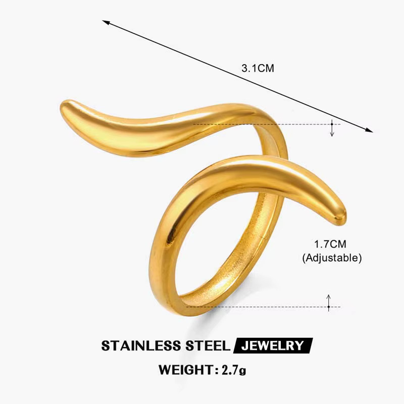 sharelucky Ring Edelstahl, Gold, Unisex - Bild 2