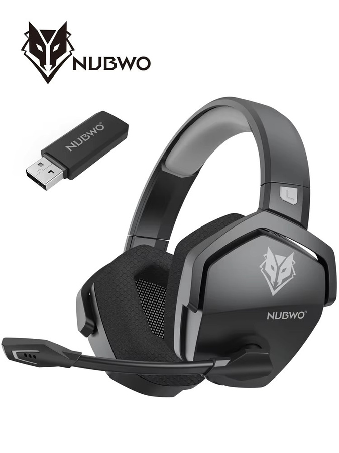 NUBWO G06 Kabellose Gaming-Headsets mit Bluetooth 5.3 und 2,4 GHz Verbindung, Dual-Mikrofon, Schwarz/Orange, kompatibel mit PS5, PS4, PC, Mobilgeräten und Nintendo Switch - Bild 5