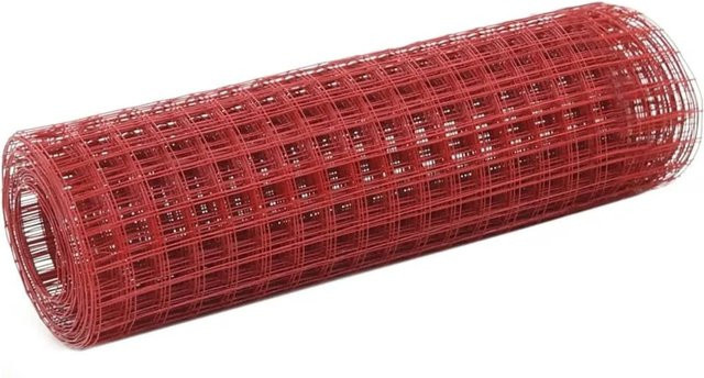vidaXL Drahtzaun aus Stahl mit PVC-Beschichtung in Rot, B: 10 m, H: 0,5 m - Bild 1