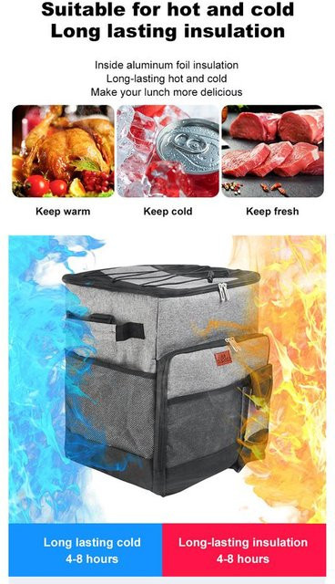 Nensit Tragbare Kühlertasche für Camping in Grau mit 35l Volumen, Thermoisoliert und Wasserdicht - Bild 1