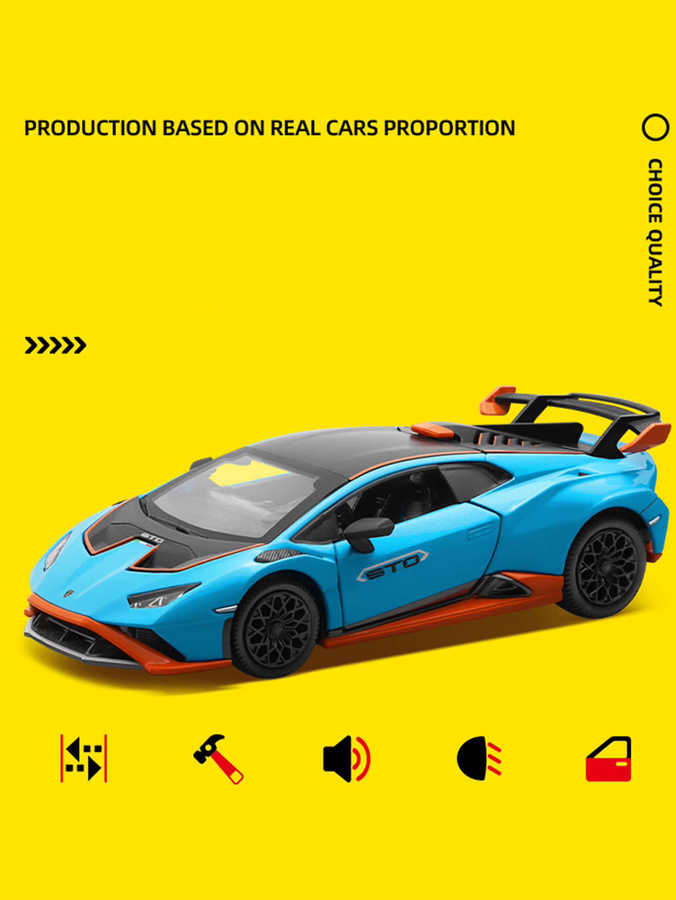 CCA Lamborghini Huracán STO Modellauto, 1:32, Metall, Blau - Bild 2
