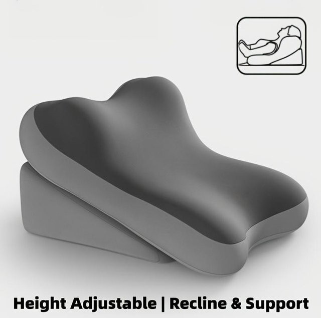 Lucky Black Cat Ergonomisches Keilkissen aus Memory-Schaum in Grau mit verstellbarer Rückenlehne und rutschfestem Lenden- und Nackenkissen - Bild 1