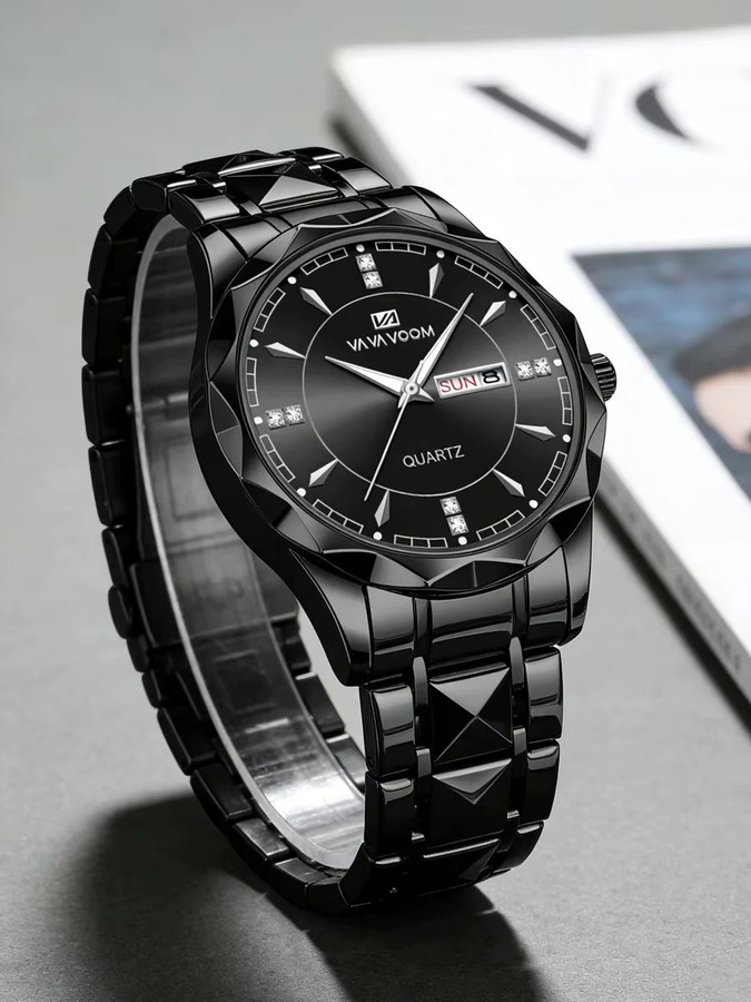 VA VA VOOM Armbanduhr Edelstahl, Quarz, Schwarz, Herren - Bild 3