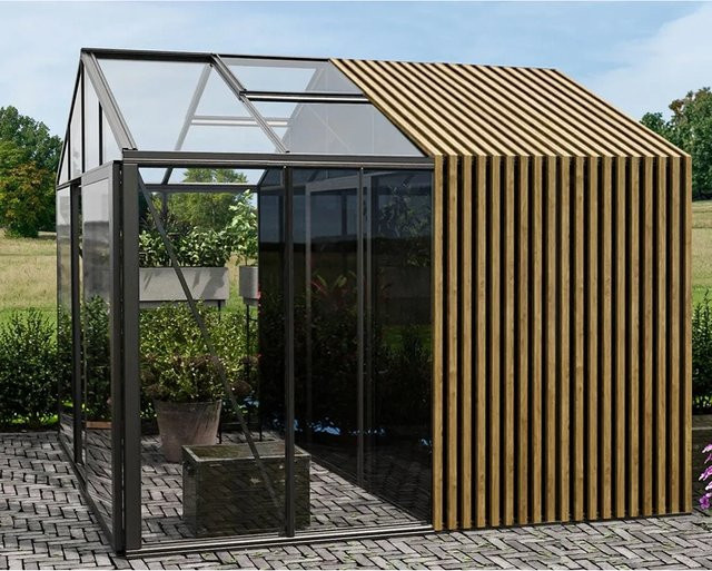 Bloomcabin Gewächshaus Klassik mit Accoya-Fusion und integriertem Stauraum, Schwarz, B/T/H: 235 x 235 x 235 cm - Bild 1