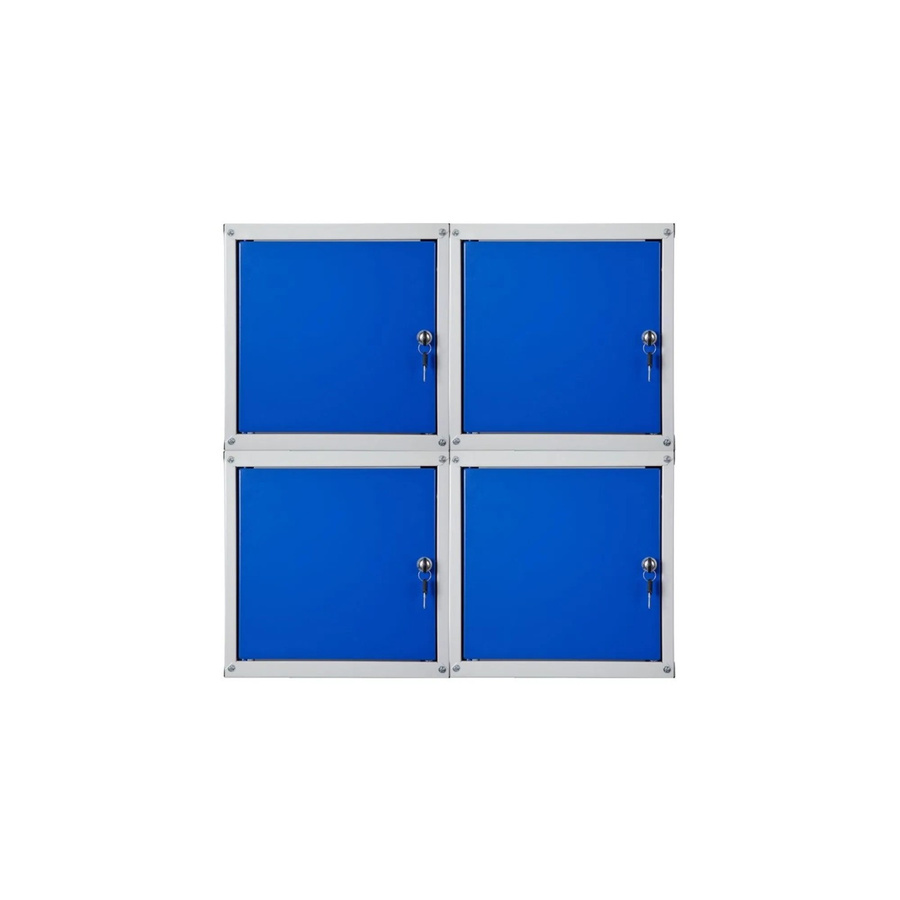 PROREGAL Schließfachwürfel Cubic Set aus Metall, 4er Pack, Grau-Blau, H x B x T: 35 x 35 x 35 cm - Bild 2