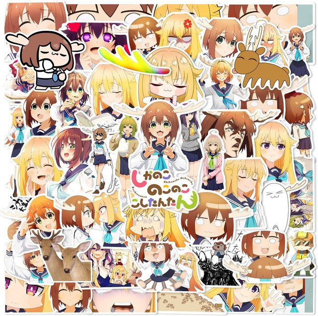 50 Stück My Deer Friend Nokotan Anime Sticker Set, Kawaii Shikanoko Aufkleber in Multicolour für Scrapbooking, Laptop und Dekoration - Bild 1