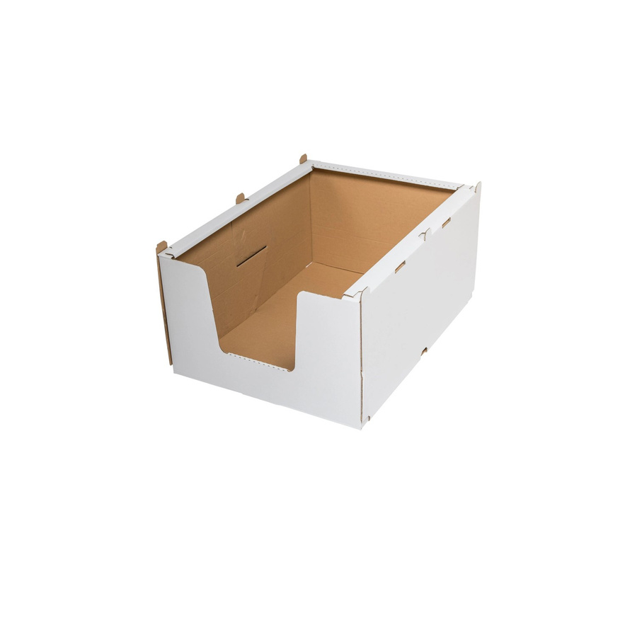 PROREGAL 10er Set Stapelbehälter aus Wellpappe in Weiß, XL, B/T/H: 78 x 58 x 36 cm - Bild 2
