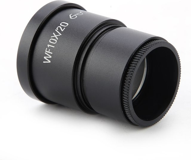 Qiilu Ersatz-Okular WF10X/20 Weitfeld-Optikglaslinse für Stereomikroskop, Schwarz, Montagegröße: 30 mm - Bild 1