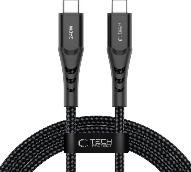 Tech-Protect UB11T Ultraboost USB-C Daten- und Ladekabel, 240W, Schwarz, 2m - Bild 1