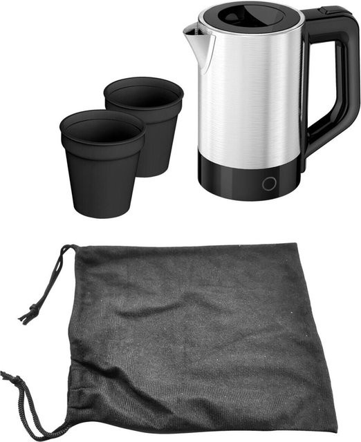 Emerio Wasserkocher WK-133233.1 aus Edelstahl in Silber mit 0,5 l Fassungsvermögen, B/H/T: 10,4 x 17,6 x 18,6 cm - Bild 1