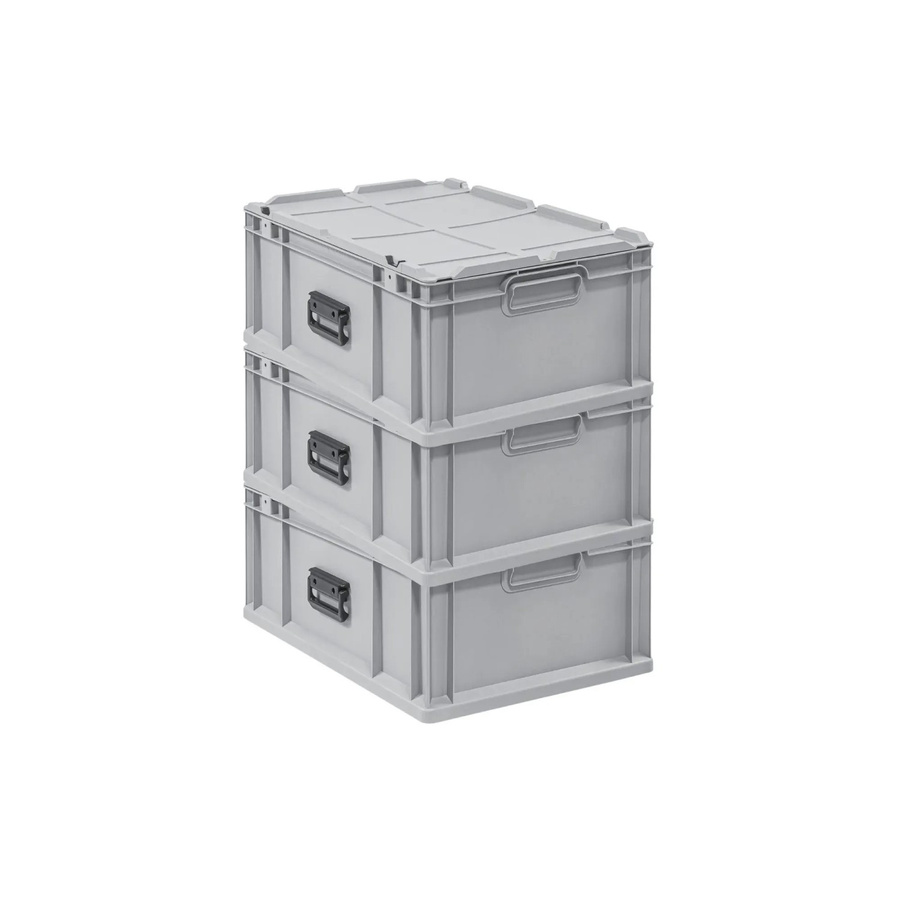 PROREGAL Spar Set 3x Eurobox Nextgen Portable Transportbehälter Grau H x B x T: 23,5 x 40 x 60 cm, 44 Liter - Bild 2