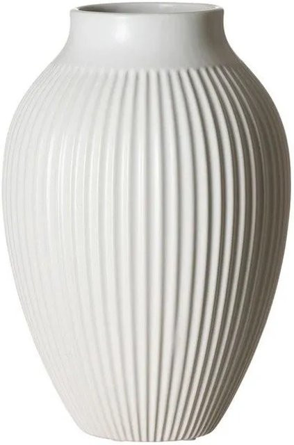 Ritzenhoff & Breker Vase Alsta aus Steingut in Weiß mit Rillen-Design, Höhe: 27,5 cm - Bild 1