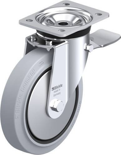 Blickle Lenkrolle LK-POEV 200R-ST-SG-FA mit Feststeller in Schwarz-Grau, Rad-Durchmesser: 20 cm, Tragfähigkeit: 500 kg - Bild 1