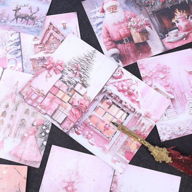 8 Blatt Weihnachts-Bastelpapier A5, einseitig gemustertes Dekorationspapier in Multicolour für Scrapbooks, DIY-Alben und Kartenherstellung - Bild 1