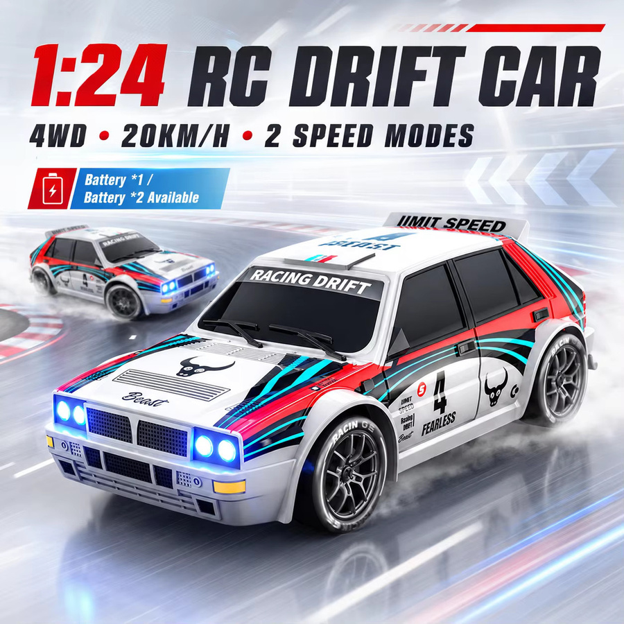 ZNLYRION 4WD RC Drift Auto, ferngesteuertes Rennfahrzeug, Maßstab 1:24, mit LED-Lichtern - Bild 5