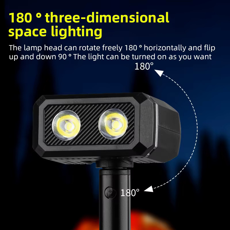 Multifunktionale Arbeitsleuchte und Outdoor-Campingleuchte in Schwarz, wiederaufladbare magnetische Taschenlampe mit Flutlichtfunktion - Bild 4