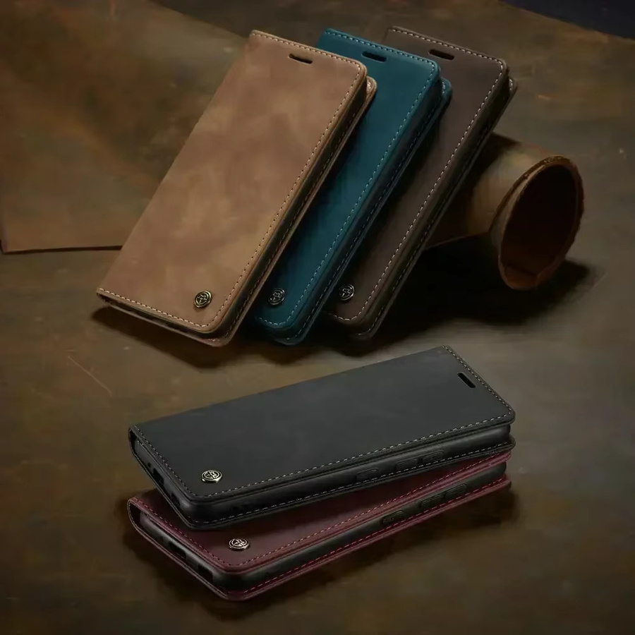 Luxus Leder-Magnet-Brieftaschenhülle für Xiaomi 17T 15T 14T 13T Pro 5G und Redmi Note 13 14 15 Pro Plus Ultra in Rot - Bild 1