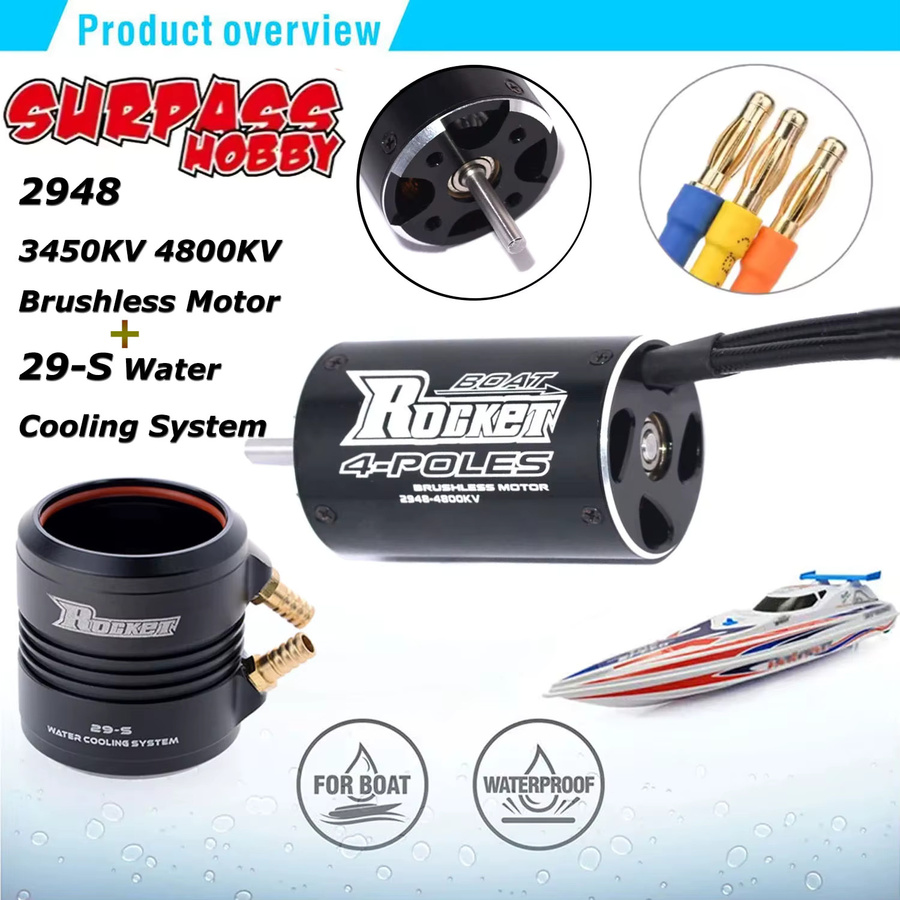 Rocket Sensorloser Brushless Motor 2948, für Traxxas Blast Feilun FT011 RC Boote und Autos - Bild 2