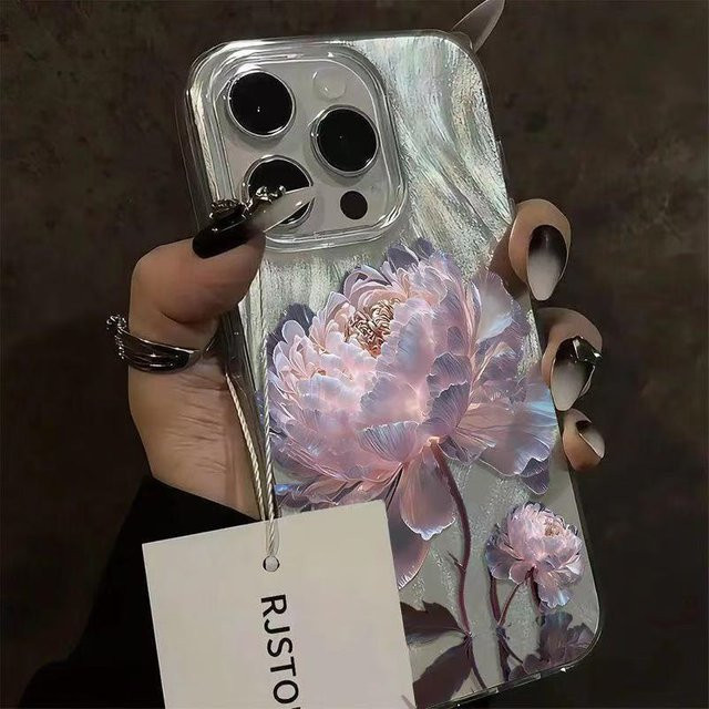 Handyhülle mit Rosa Pfingstrose und Lotus Design für Xiaomi Redmi Note 14 13 12 11 10 Pro Plus 5G in Pink mit Feder Chiffon Textur - Bild 1