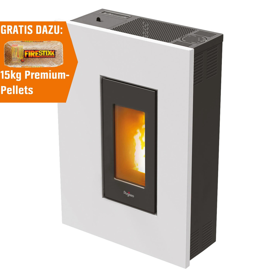 PEGASO Pelletofen Madison 5 in Weiß mit Automatik und WIFI, 5,3 kW - Bild 2