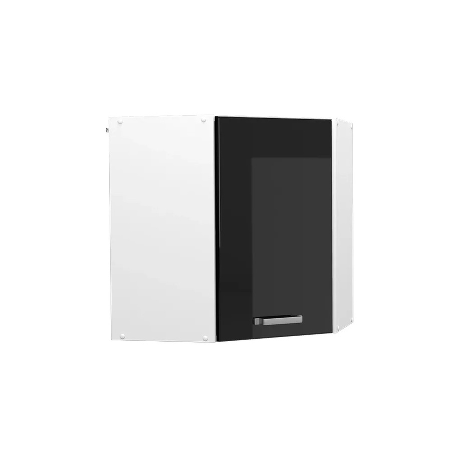Vicco Eckhängeschrank R-Line Küchenschrank modern Weiß Schwarz B: 57 cm, H: 60 cm, T: 34,1 cm - Bild 3