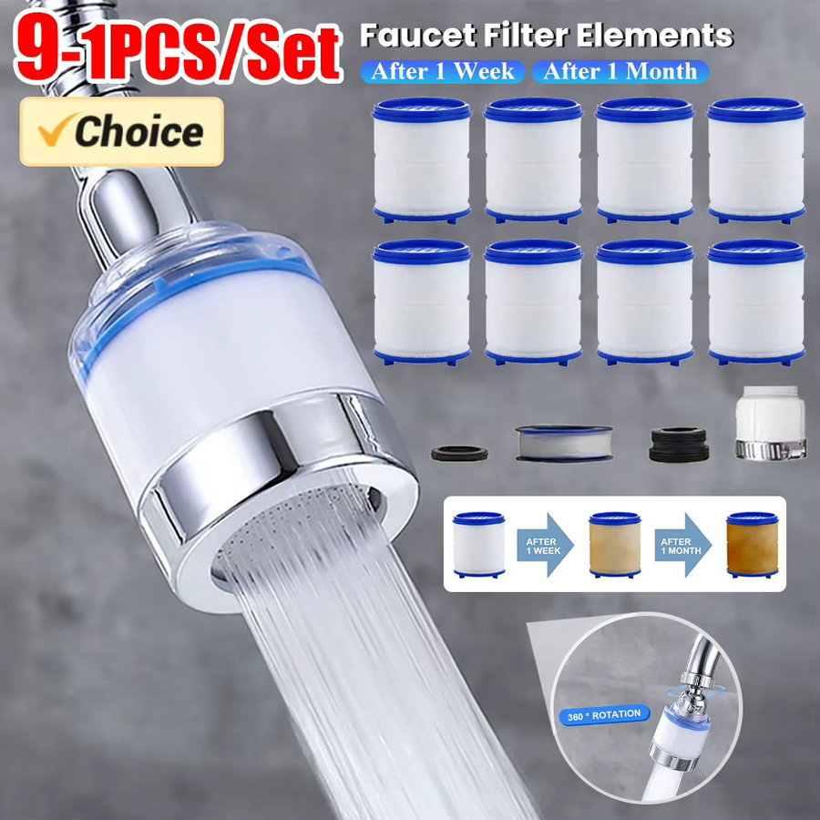 APWIKOGER 2er-Set Wasserfilter-Elemente für Wasserhahn und Duschkopf zur Entfernung von Chlor und Schwermetallen zur Wasserenthärtung - Bild 2