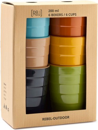 RBL rebel outdoor Becher 6er Set aus Melamin in Bunt, 200 ml pro Becher - Bild 1