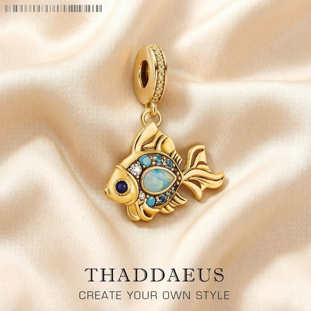 Thaddaeus Anhänger Charms, Bunte Fische, 925 Silber, Bunt, Unisex - Bild 1