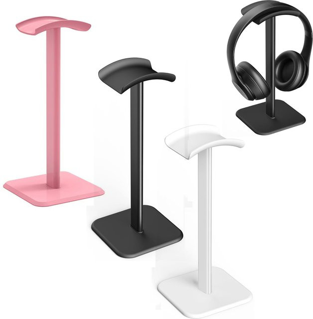 Kopfhörerständer für den Schreibtisch in Weiß mit Aluminium-Aufhänger und Kunststoff-Kopfstütze für AirPods Max, Sony und Bose - Bild 1