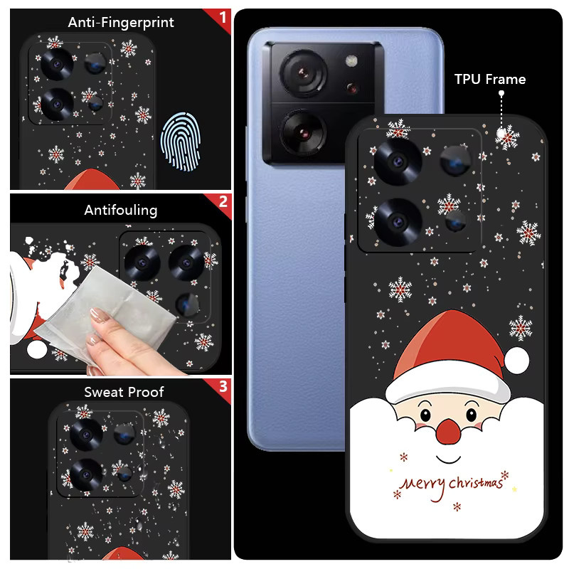 Stoßfeste Handyhülle mit Weihnachtsmuster für Xiaomi Redmi Note 14 13 Pro Plus 5G 14 13 12 Pro 4G 11 Pro 5G in Blau mit Lanyard-Abdeckung aus weichem TPU - Bild 4