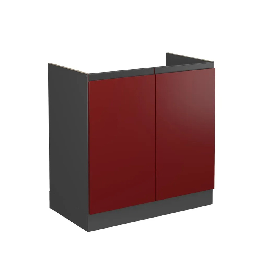 Vicco Spülenunterschrank R-Line J-Shape Küchenschrank in Anthrazit und Rot mit Breite: 80 cm - Bild 3