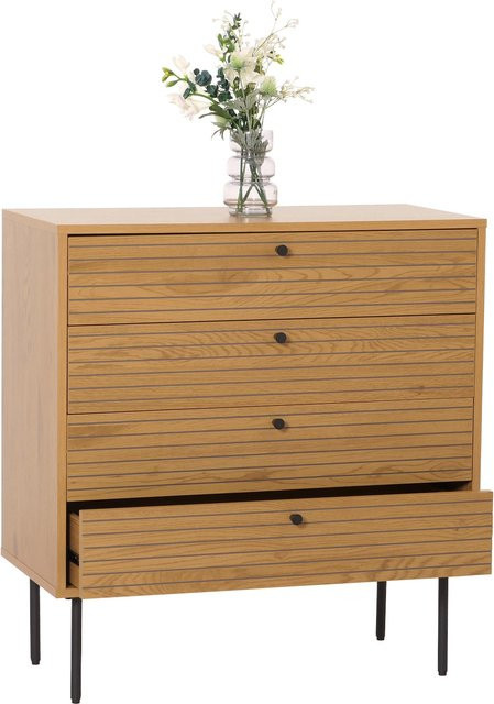 MCW Kommode N78 Sideboard im skandinavischen Stil mit 4 Schubladen, Natur, B/T/H: 85 x 40 x 80 cm - Bild 1