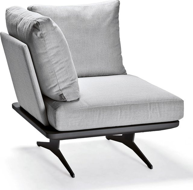 Stern Eckelement Enya Lounge aus Aluminium in Anthrazit Matt mit perlgrauen Rückenteilen und Kissen aus 100% Polyacryl - Bild 1