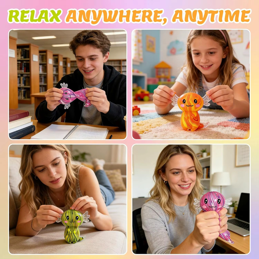 GSF Axolotl Squishy, Stressabbau-Sensorikspielzeug, Silikon, multicolor - Bild 4