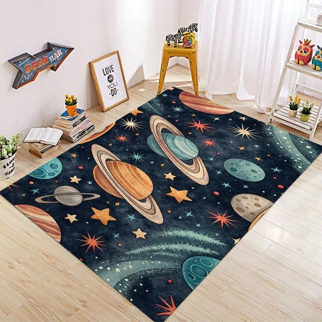 Karpetti Weltraum Galaxie Teppich mit Universum-Design, rutschfest und waschbar, B/T: 60 x 40 cm - Bild 1