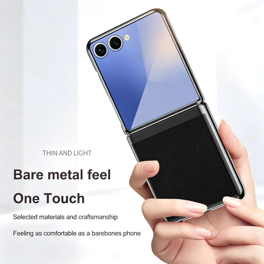 Transparente Samsung Galaxy Z Flip Schutzhülle mit Skin-Feel Material für Flip8, Flip7, Flip7 FE, Flip6, Flip5, Flip4 und Flip3 in Silber - Bild 3