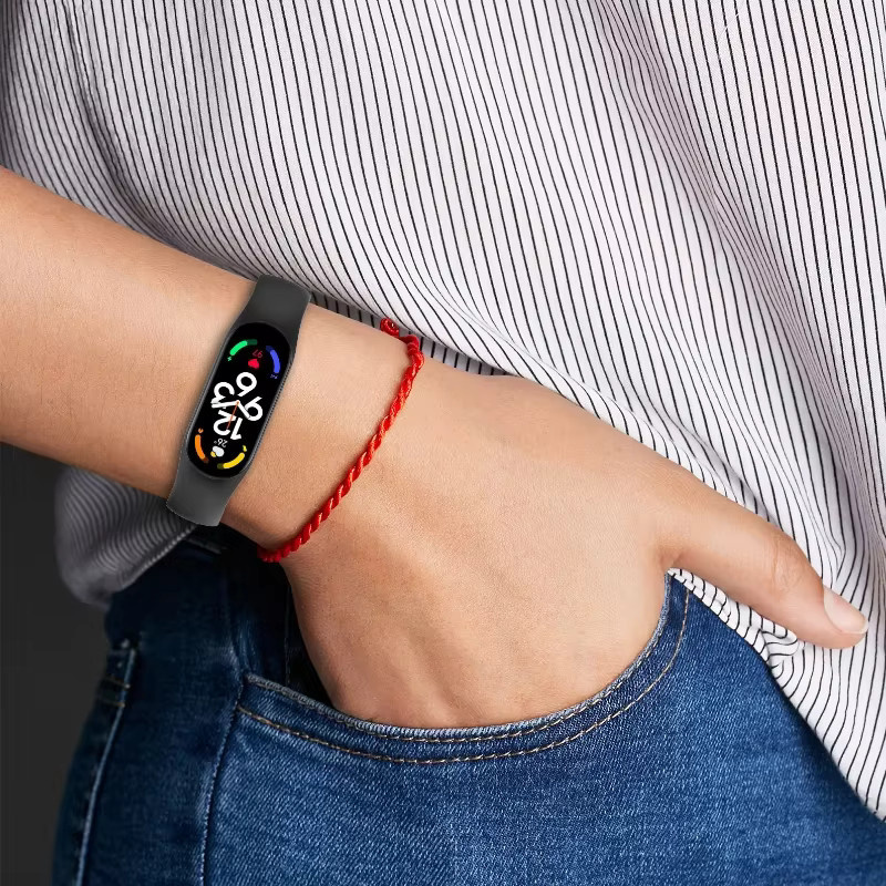 Xiaomi Uhrenarmband Silikon, Schwarz, Mi Band 7 6 5 4 3 - Bild 3