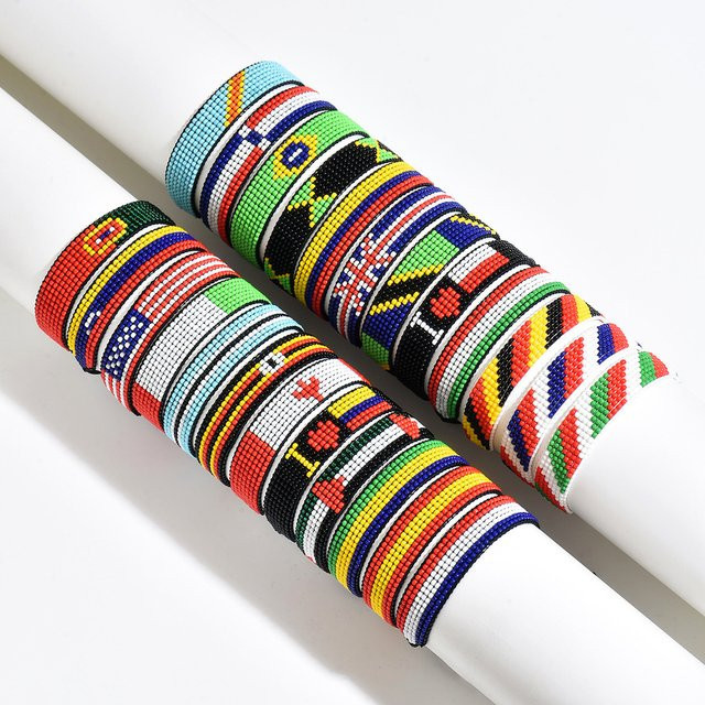 Meetvii Perlenarmband, Nationalflaggenfarben, Unisex - Bild 1