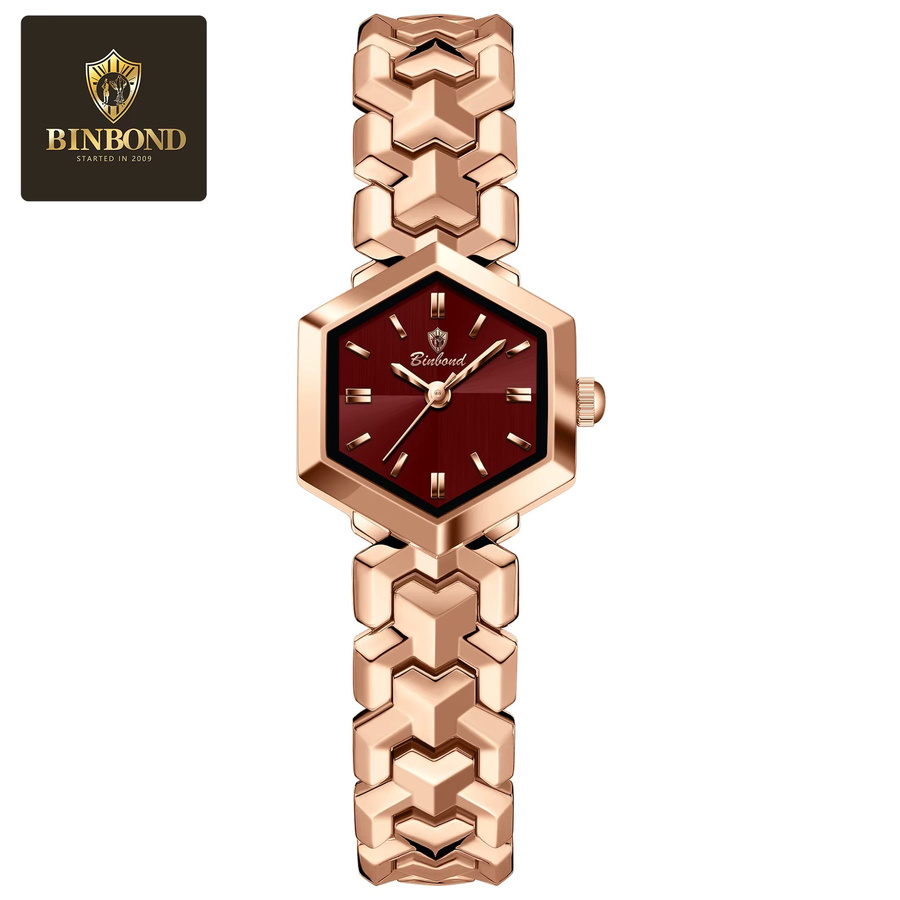 BONBOND Armbanduhr Quarz, Edelstahl, Roségold, Damen - Bild 3