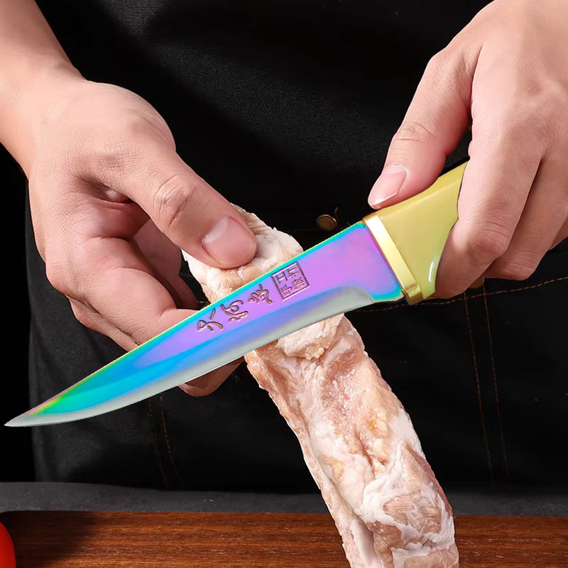 GuanQi Profi Cleaver Messer mit Kunststoffgriff in Multicolour zum Schneiden von Fleisch, Obst und Gemüse - Bild 4