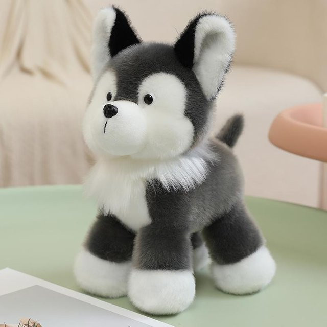Yiran toy Hunde Plüschpuppe, Husky Golden Retriever Border Collie Schnauzer, 25cm - Bild 1