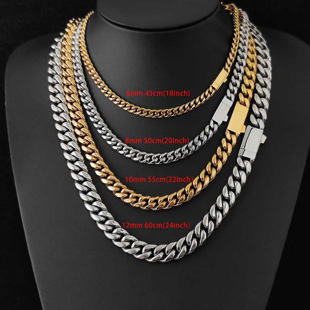NUOYA Halskette Edelstahl, Cuban Link, Herren - Bild 1