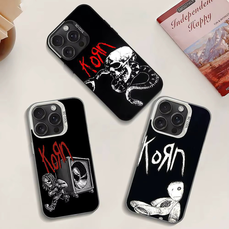 Stoßfeste Rock Band K-Korn Handyhülle für iPhone 11 bis iPhone 17 Pro Max Plus in Schwarz - Bild 2