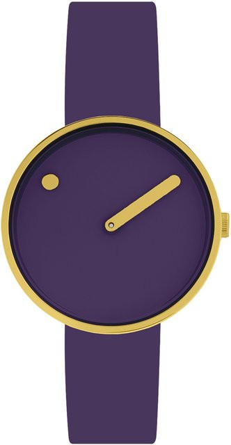 Picto Armbanduhr, Quarz, Edelstahl, Leder, 34 mm, Unisex, Lila - Bild 1